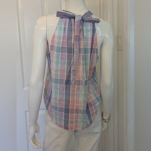 J. Crew  Plaid Halter Bow In The back Small Resort Ready Preppy Style